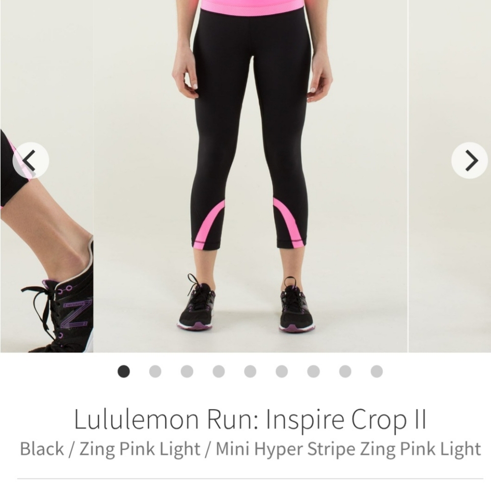19. Lululemon Run Inspire Crop II | Black & Pink | Size 8 | Rare & Ready to Move
